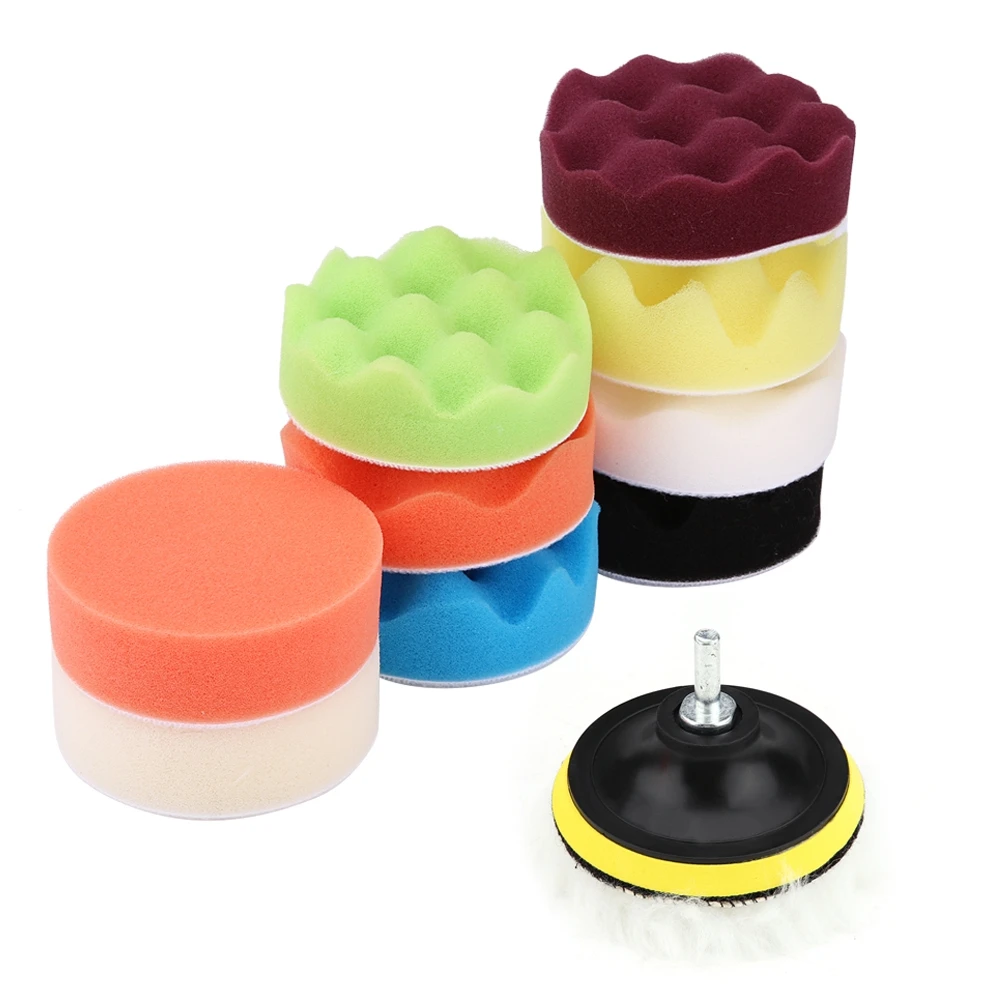 12Pcs 3inch Sponge Buffing Polishing Pad Kit for Car Polisher with Adapter Polishing
12Pcs 3inch Sponge Buffing Polishing Pad Kit for Car Polisher with Adapter Polishing