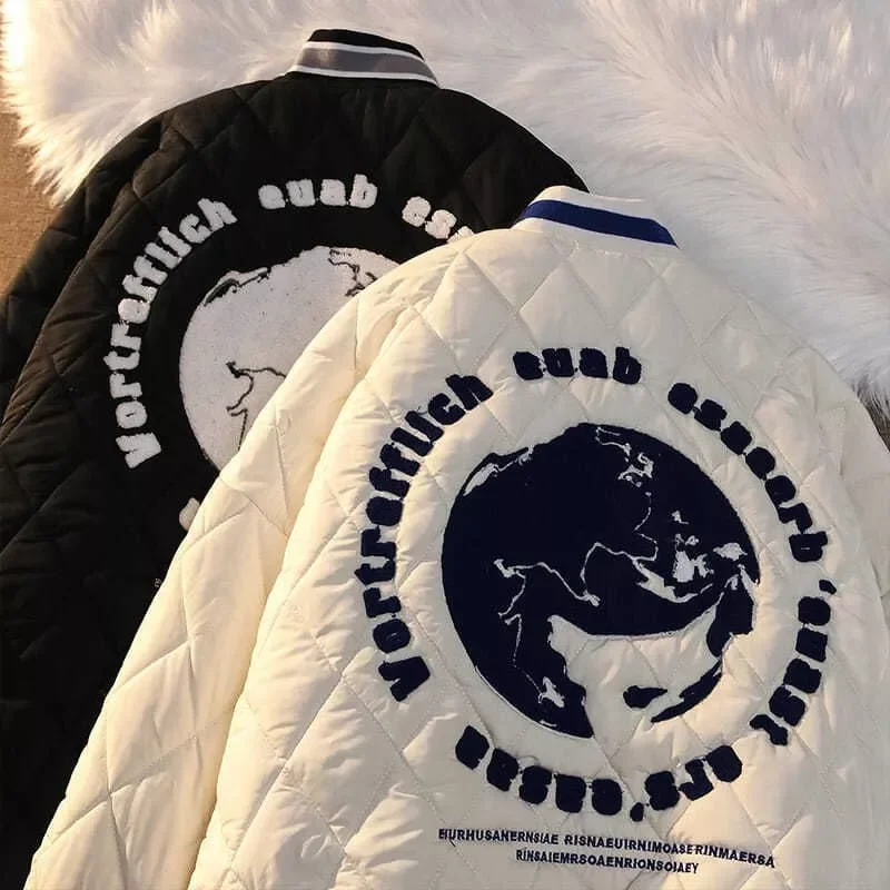 2022New retro plus thick baseball uniform padded jacket for men women student winter new loose high street coat punk streetwear 
2022New retro plus thick baseball uniform padded jacket for men women student winter new loose high street coat punk streetwear