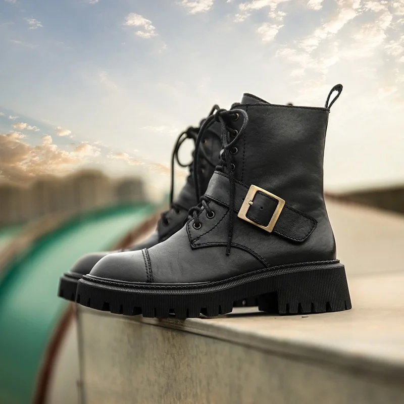Leather Martin Natural Winter Shoes Woman Punk Style Ankle Boots Daily Footwear With Buckle Waterproof
Leather Martin Natural Winter Shoes Woman Punk Style Ankle Boots Daily Footwear With Buckle Waterproof