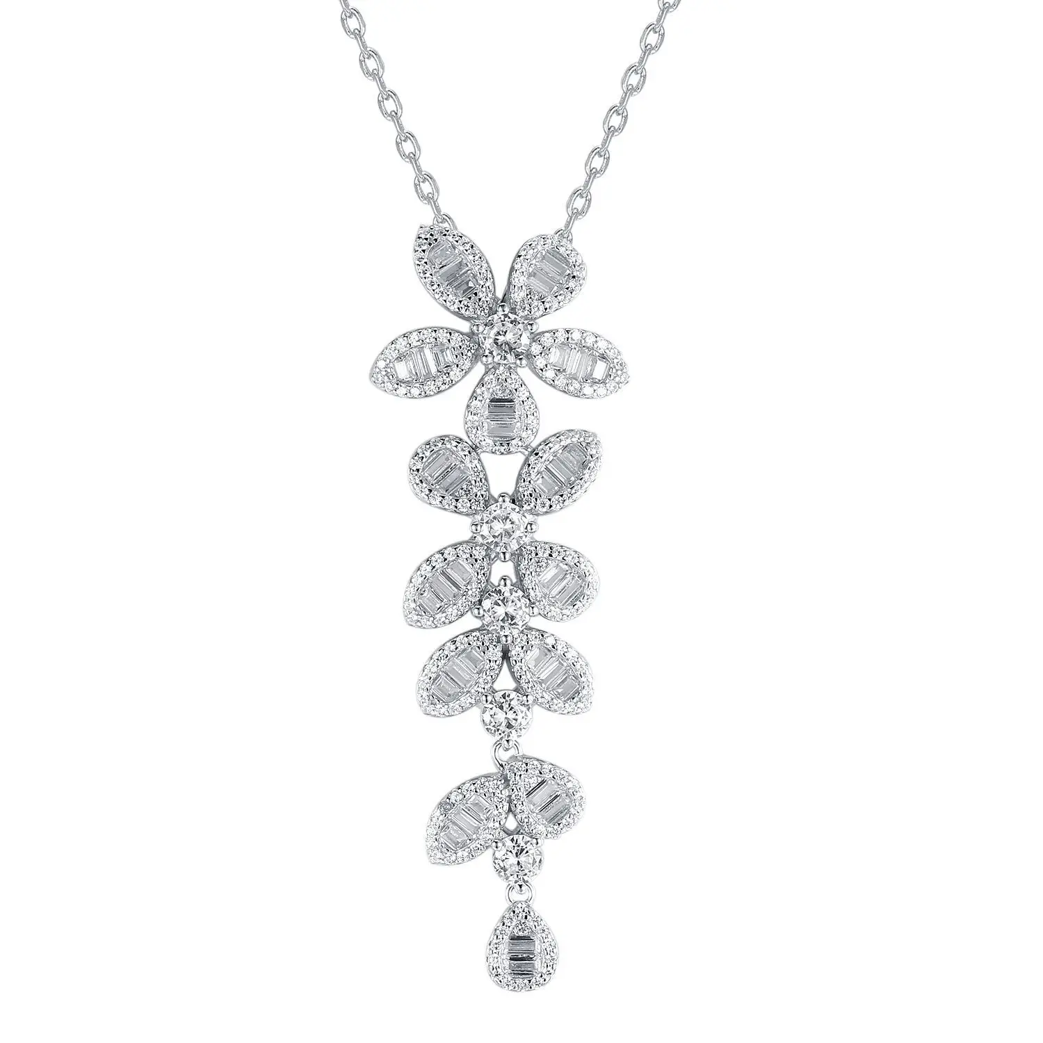 best-selling 925S sterling silver studded with diamonds sparkling long flower clavicle temperament female pendant necklace
best-selling 925S sterling silver studded with diamonds sparkling long flower clavicle temperament female pendant necklace