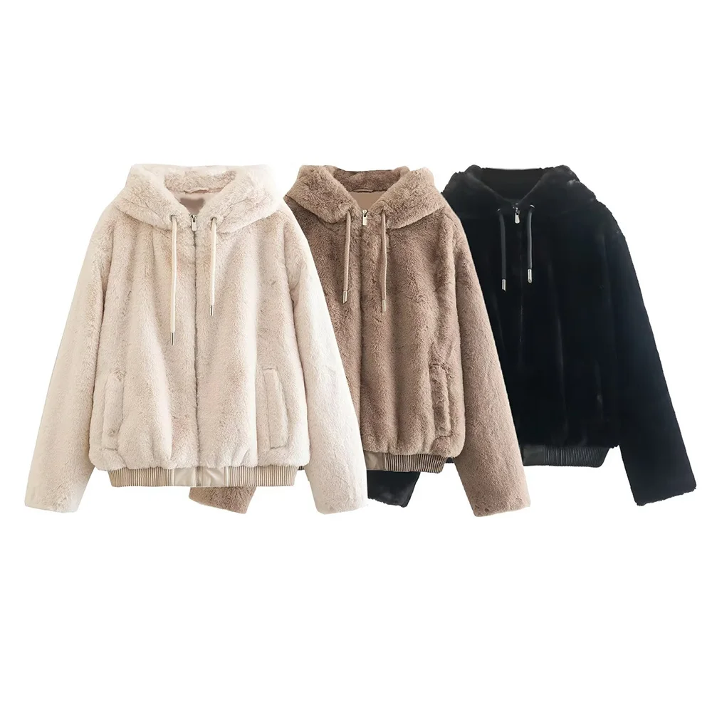 PB&ZA Faux Fur Winter Jacket Women Hooded Woolen Fleece Coats Causal Warm Zipper Streetwear Loose Top Female Clothing 6318228
PB&ZA Faux Fur Winter Jacket Women Hooded Woolen Fleece Coats Causal Warm Zipper Streetwear Loose Top Female Clothing 6318228