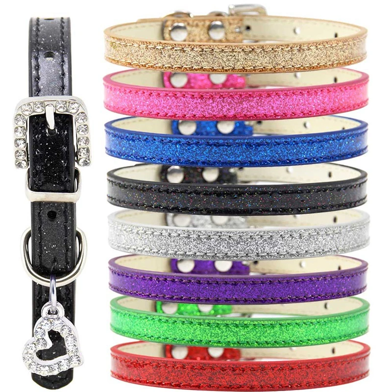 Pet Dog Cat Collar Bling Love Heart Crystal Pendants Necklace Safety Soft Leather Kitten Puppy Neck Strap Animal Accessories 
Pet Dog Cat Collar Bling Love Heart Crystal Pendants Necklace Safety Soft Leather Kitten Puppy Neck Strap Animal Accessories