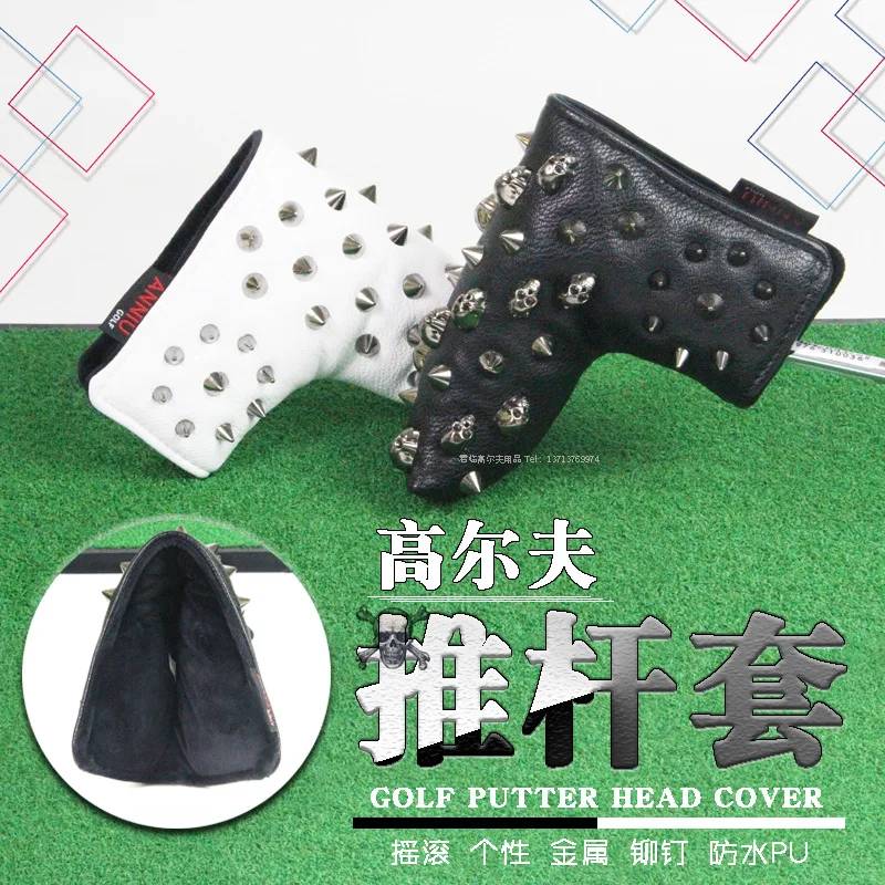 Golf Putter Cover Protector Fashion Rivet Cool Skull Thickened Plush Waterproof Pu Fabric Magnetic Opening Golf Training Aids 
Golf Putter Cover Protector Fashion Rivet Cool Skull Thickened Plush Waterproof Pu Fabric Magnetic Opening Golf Training Aids