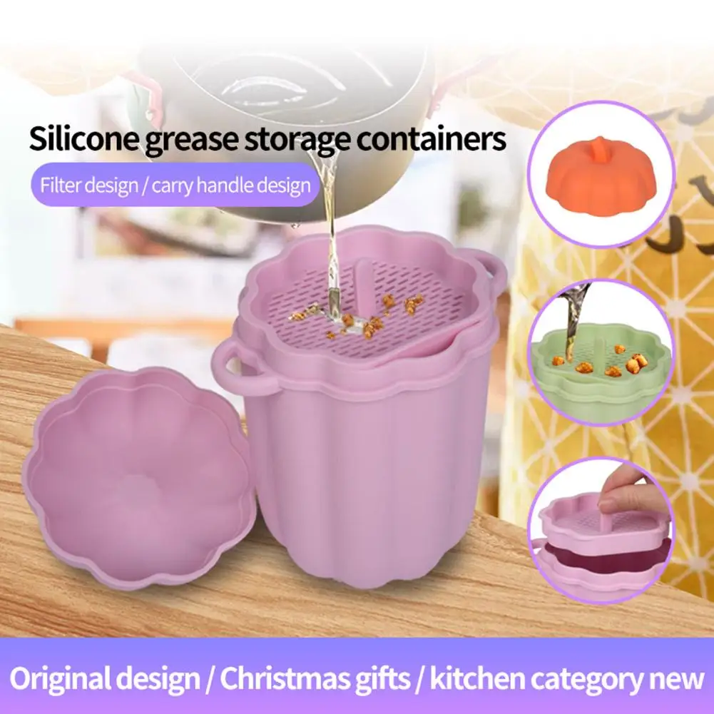 Pumpkin Shape Container Portable Grease Storage Silicone Can Oil Frying Tool Oil Disposal Cooking Splitter Kitchen Strainer L5L5
Pumpkin Shape Container Portable Grease Storage Silicone Can Oil Frying Tool Oil Disposal Cooking Splitter Kitchen Strainer L5L5