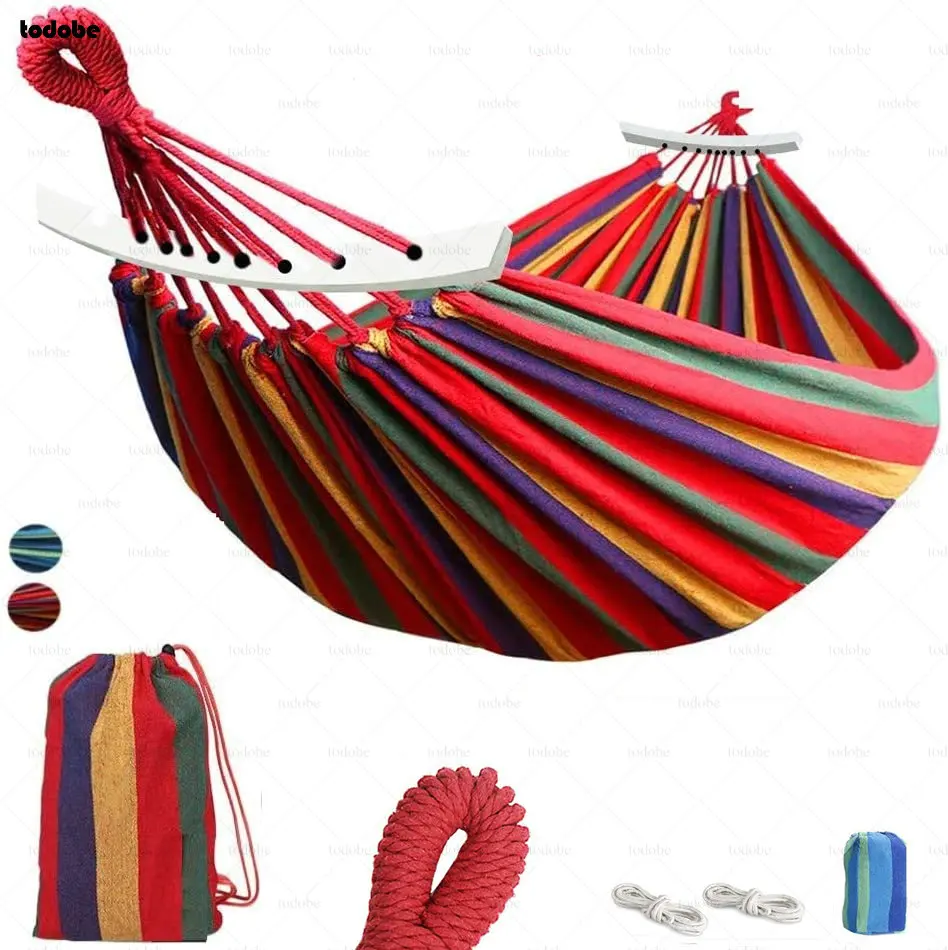 Single Wide Thick Canvas Hammock Outdoor Camping Backpackaging Leisure Swing Portable Hanging Bed Sleeping Swing Hammock
Single Wide Thick Canvas Hammock Outdoor Camping Backpackaging Leisure Swing Portable Hanging Bed Sleeping Swing Hammock