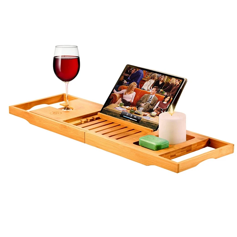 Bathtub Storage Box Tray With Extended Side Reading Rack, Tablet Holder, Mobile Phone Tray And Wine Glass Holder
Bathtub Storage Box Tray With Extended Side Reading Rack, Tablet Holder, Mobile Phone Tray And Wine Glass Holder