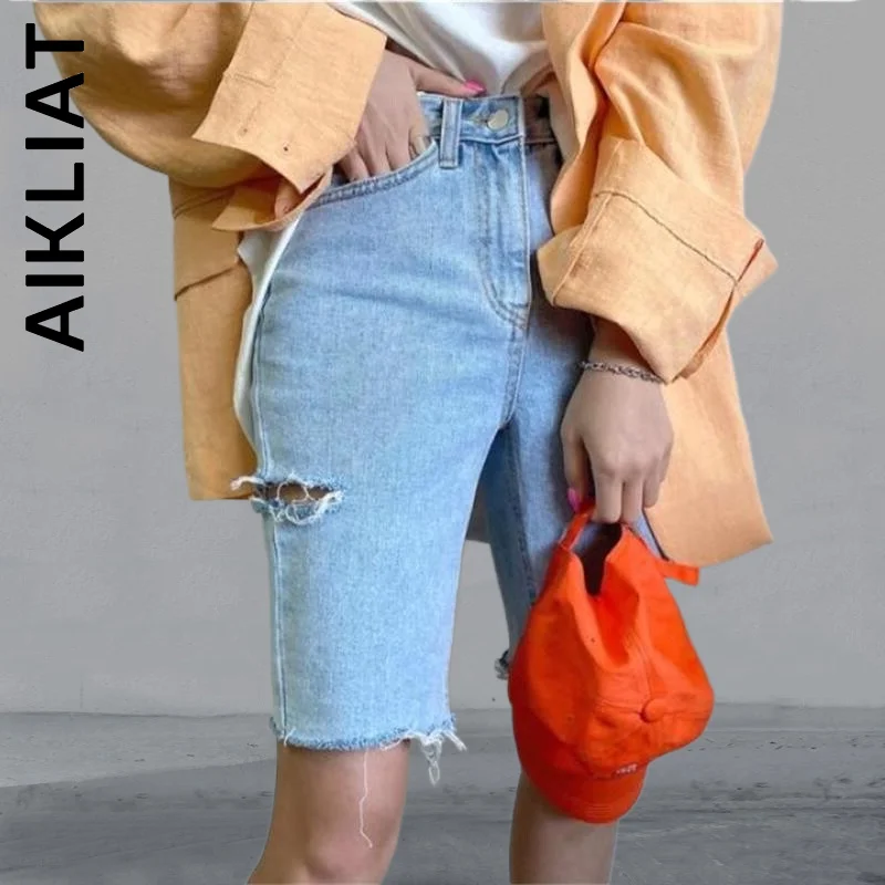 Aikliat Pants Y2k 2022 Denim Women Jeans Shorts Fit Blue Denim High Waist Button High Waist Jeans Female Woman Denim Jeans
Aikliat Pants Y2k 2022 Denim Women Jeans Shorts Fit Blue Denim High Waist Button High Waist Jeans Female Woman Denim Jeans