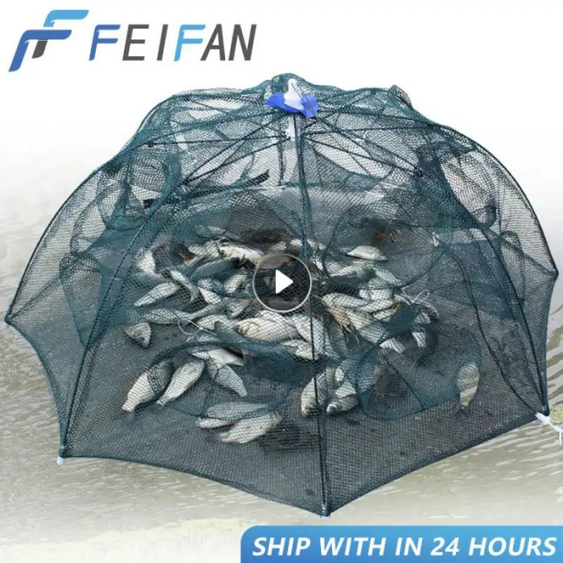 4-20 Hole Umbrella Fishing Net Fish Umbrella Cage Automatic Folding Fish Net Hand Throw Net Fishing Cage Cover Cage Shrimp Cages
4-20 Hole Umbrella Fishing Net Fish Umbrella Cage Automatic Folding Fish Net Hand Throw Net Fishing Cage Cover Cage Shrimp Cages