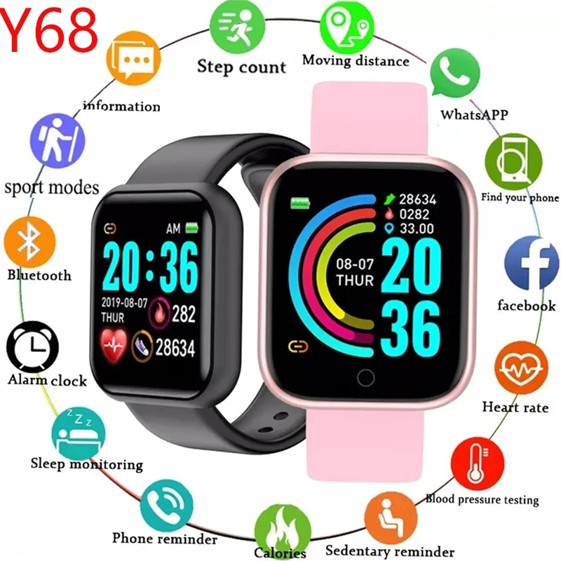 2023New Y68 Smartwatch Men Women blood pressure heart rate monitoring Smart sport watch D20 Smart bracelet For Xiaomi Huawei IOS
2023New Y68 Smartwatch Men Women blood pressure heart rate monitoring Smart sport watch D20 Smart bracelet For Xiaomi Huawei IOS