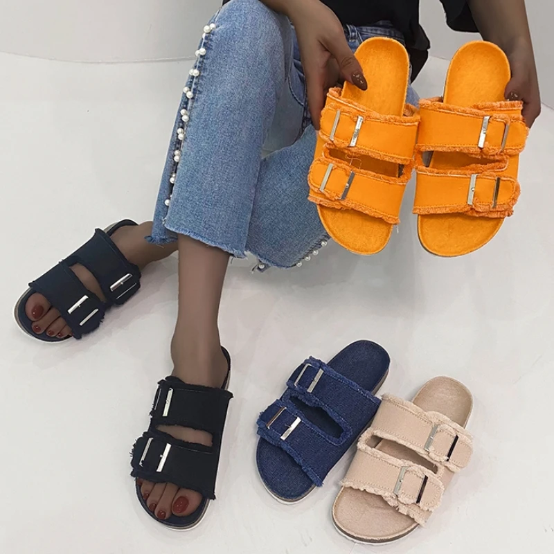 New Women's Fashion Designer Slippers Comfortable Non Slip Wedge Sandals Beach Sports Flats Summer Denim Casual Sandals Slide
New Women's Fashion Designer Slippers Comfortable Non Slip Wedge Sandals Beach Sports Flats Summer Denim Casual Sandals Slide