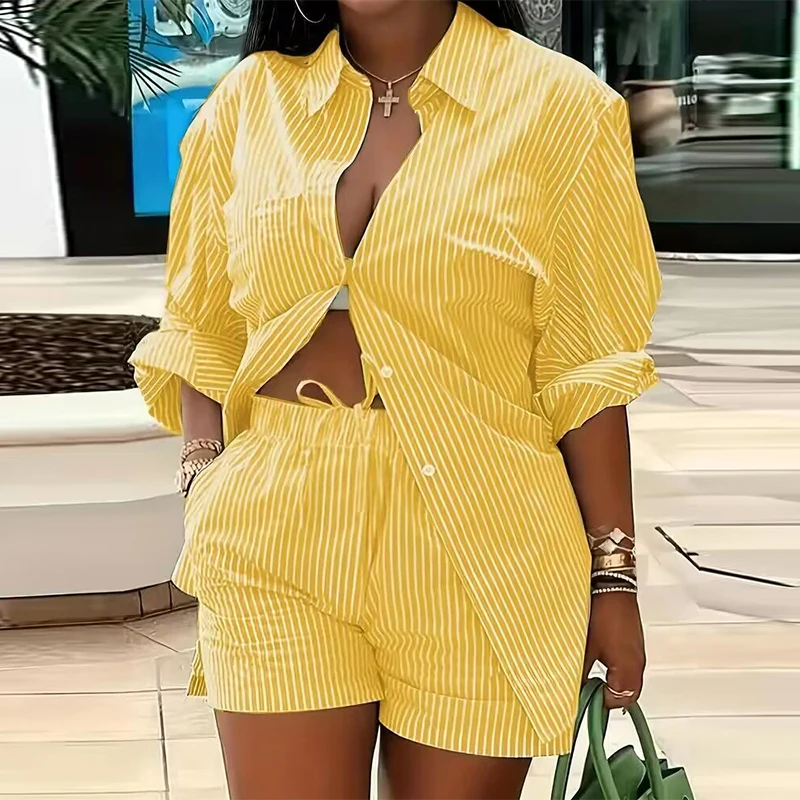 Summer Casual Pockets Drawstring 2Pc Outfits Office Fashion Strip Graphic Suit 2023 Spring Long Sleeve Collar Tops Women' Sets
Summer Casual Pockets Drawstring 2Pc Outfits Office Fashion Strip Graphic Suit 2023 Spring Long Sleeve Collar Tops Women' Sets