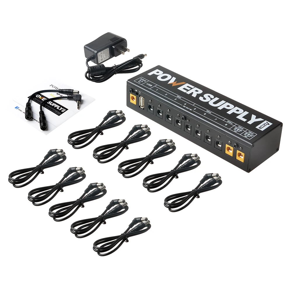 AZOR CP-04 Guitar Effect Pedal Board Power Supply 10 Outputs 9V 12V 18V Cables Aluminum Alloy Effect Pedal Adapter Guitar Access
AZOR CP-04 Guitar Effect Pedal Board Power Supply 10 Outputs 9V 12V 18V Cables Aluminum Alloy Effect Pedal Adapter Guitar Access