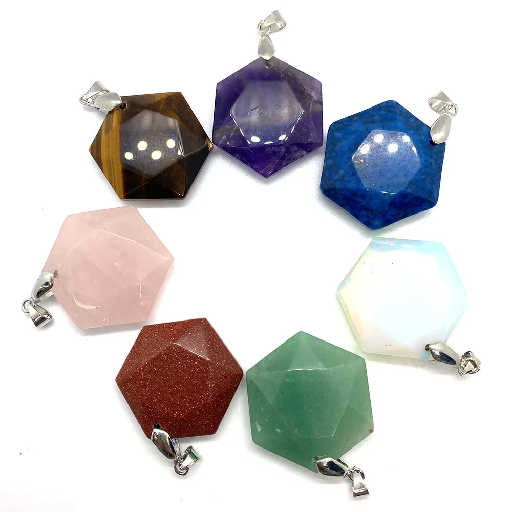 Wholesale Natural Stone Faceted Lapis Lazuli Tiger Eye Necklace Pendant31mm Hexagon Charm Jewelry DIY Necklace Earring Accessory
Wholesale Natural Stone Faceted Lapis Lazuli Tiger Eye Necklace Pendant31mm Hexagon Charm Jewelry DIY Necklace Earring Accessory
