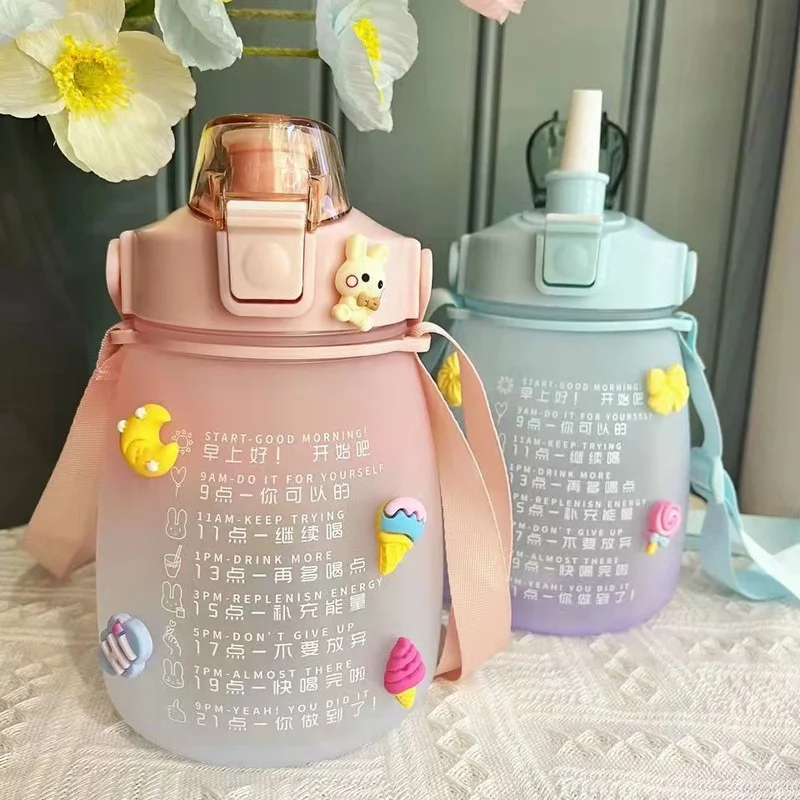 1100/1300ML Water Bottle Big Belly Cup Scrub Children'S Water Cup Anti-Fall With Straw Large-Capacity Girls Students Drink Water
1100/1300ML Water Bottle Big Belly Cup Scrub Children'S Water Cup Anti-Fall With Straw Large-Capacity Girls Students Drink Water