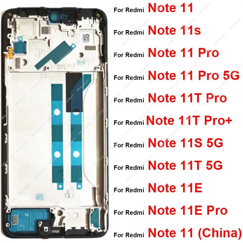 LCD Frame Cover For Xiaomi Redmi Note 11 11E Pro Note 11S 11T Pro+ 5G Front LCD Frame Housing Cover Case Parts
LCD Frame Cover For Xiaomi Redmi Note 11 11E Pro Note 11S 11T Pro+ 5G Front LCD Frame Housing Cover Case Parts