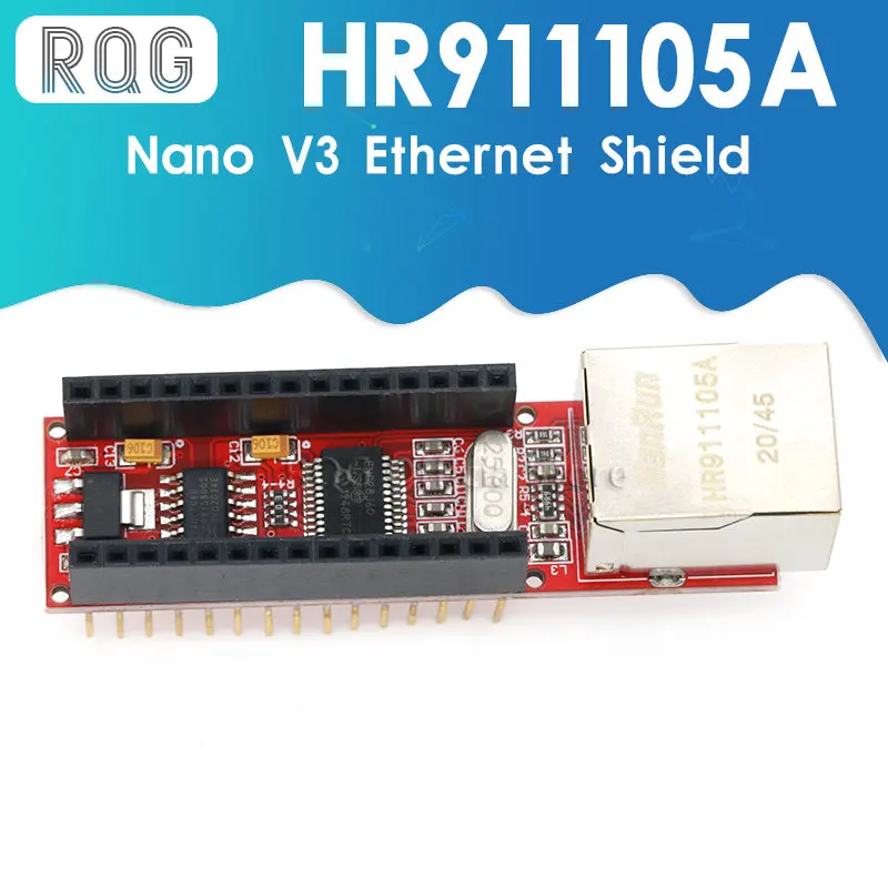 Nano V3 Ethernet Shield ENC28J60 Microchip HR911105A Ethernet Webserver Board Module for Arduino Nano 3.0
Nano V3 Ethernet Shield ENC28J60 Microchip HR911105A Ethernet Webserver Board Module for Arduino Nano 3.0
