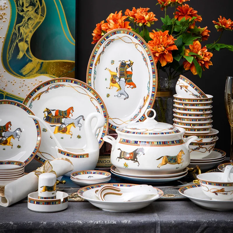Jingdezhen-ceramic tableware set, bowls and dishes set, gifts, bone china bowls and plates, wholesale
Jingdezhen-ceramic tableware set, bowls and dishes set, gifts, bone china bowls and plates, wholesale