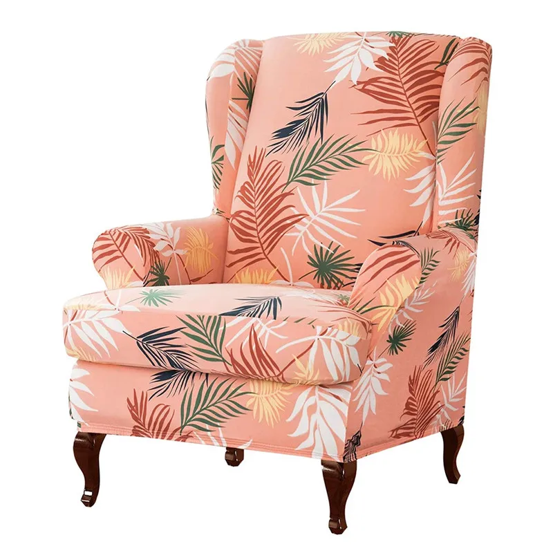 Wing Chair Slipcovers Stretchy Wingback Armchair Covers Detachable Spandex Covers Leaves Printed Furniture Protector Sofa Cover 
Wing Chair Slipcovers Stretchy Wingback Armchair Covers Detachable Spandex Covers Leaves Printed Furniture Protector Sofa Cover