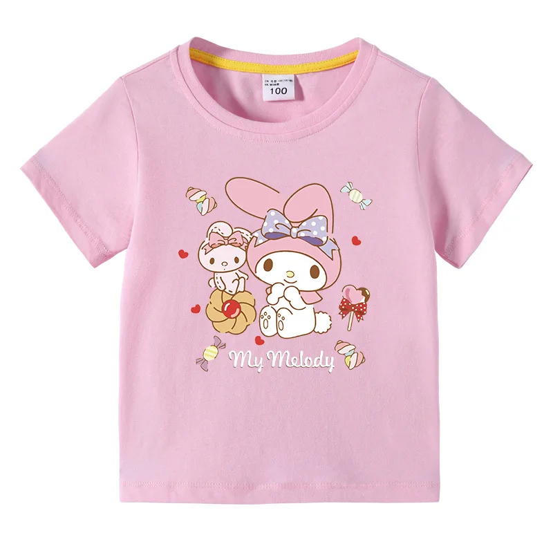 Sanrio Anime T-Shirt Kids Summer Clothing Kawaii Girl My Melody Short Sleeves Cotton Boy Child Tops Cartoon Casual Clothes Gifts
Sanrio Anime T-Shirt Kids Summer Clothing Kawaii Girl My Melody Short Sleeves Cotton Boy Child Tops Cartoon Casual Clothes Gifts