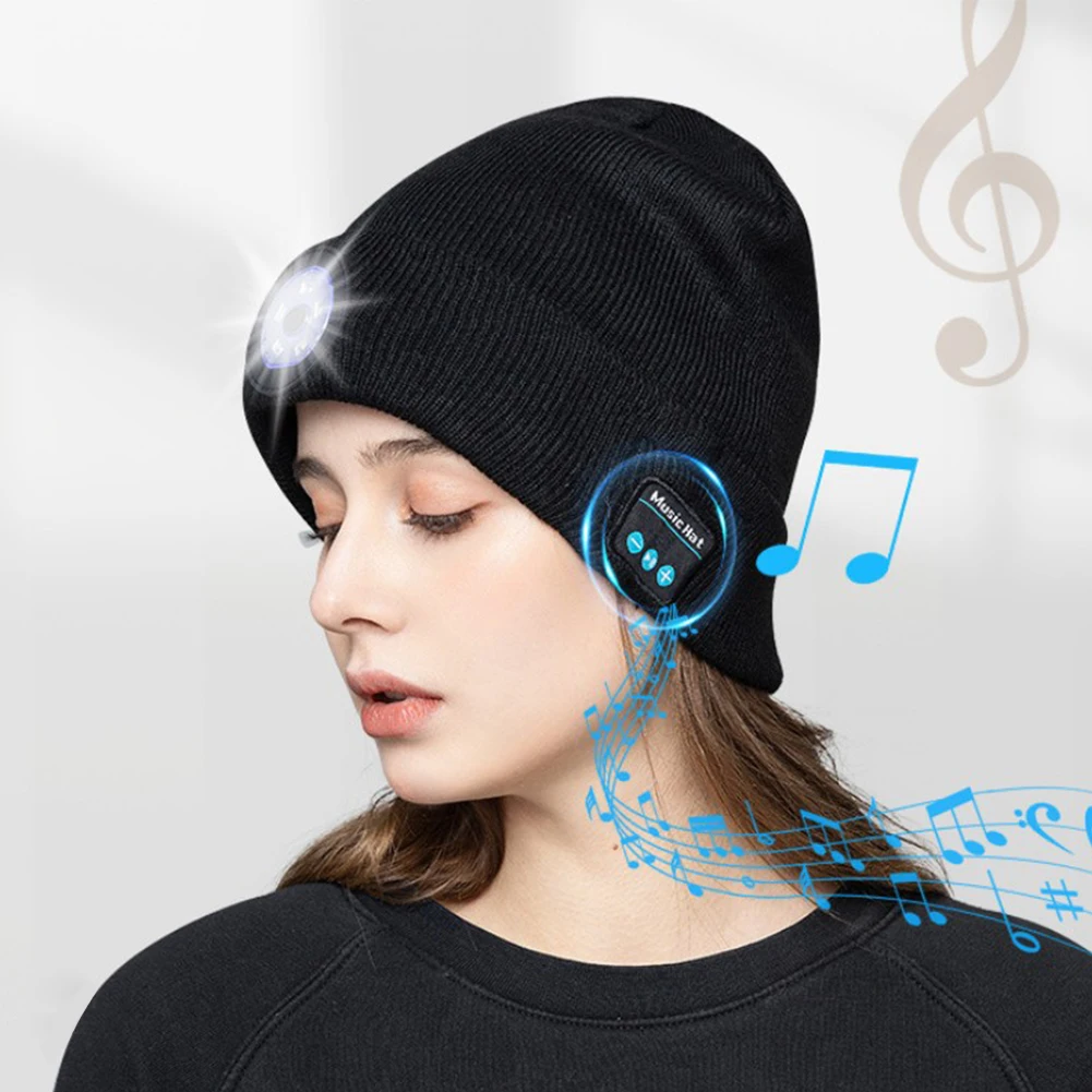 Unisex Bluetooth Headlamp Hat Headphones Beanie with LED Music Cap Built-in Speakers & Mic Earbuds for Running Hiking Sport
Unisex Bluetooth Headlamp Hat Headphones Beanie with LED Music Cap Built-in Speakers & Mic Earbuds for Running Hiking Sport
