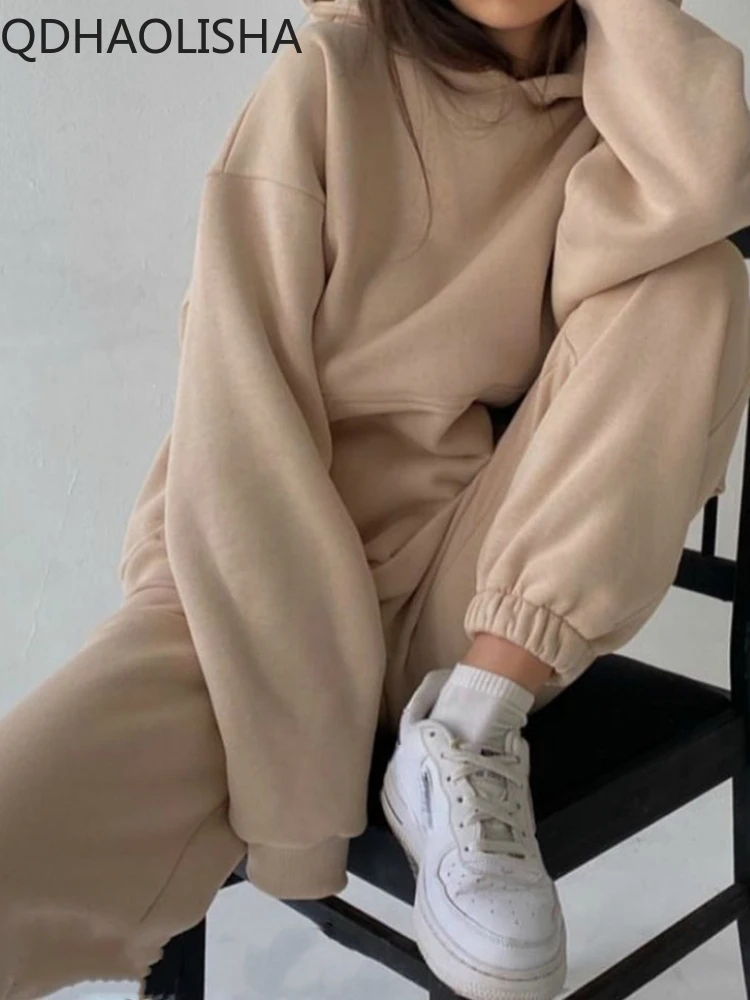 Women Two Piece Sets Autumer Winter Pullovers Hooded Hoodies Long Pants Sports Casual Set Outfits Tracksuit Solid Casual Loose
Women Two Piece Sets Autumer Winter Pullovers Hooded Hoodies Long Pants Sports Casual Set Outfits Tracksuit Solid Casual Loose
