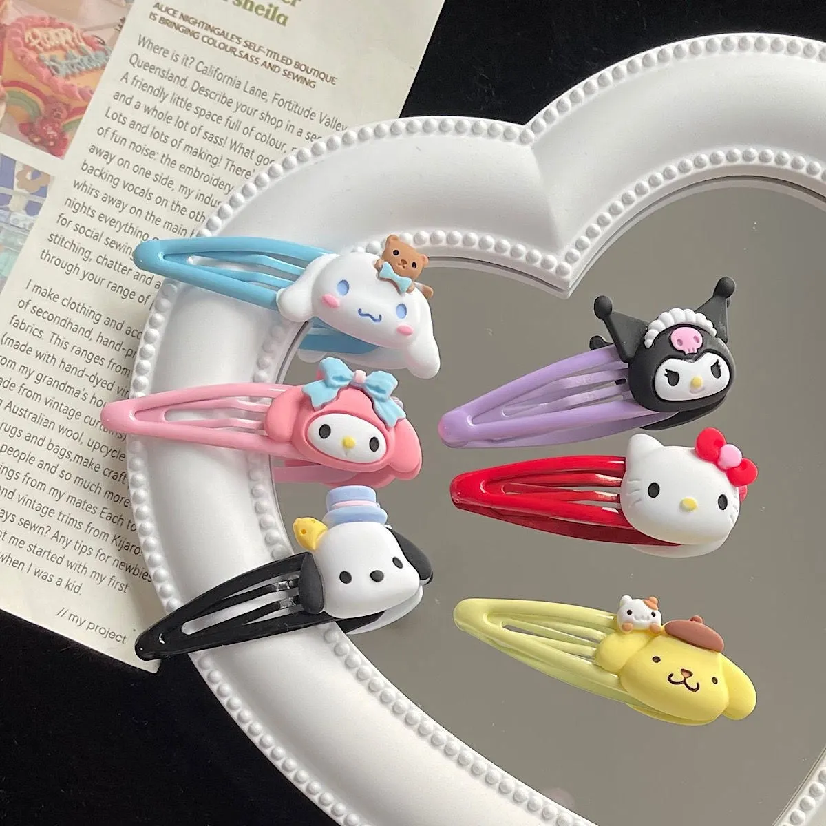 Kawaii BB зажим Hello Kitty Kuromi Cinnamoroll для девочек заколка для волос в форме капли воды аксессуары милая форма капли воды
Kawaii BB зажим Hello Kitty Kuromi Cinnamoroll для девочек заколка для волос в форме капли воды аксессуары милая форма капли воды