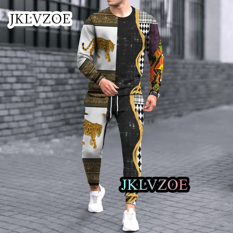 2022Luxury Tracksuit Long Sleeve Vintage Symmetrical Printing T-Shirt Trousers Set Male Casual Jogging Suit Fashion Clothing
2022Luxury Tracksuit Long Sleeve Vintage Symmetrical Printing T-Shirt Trousers Set Male Casual Jogging Suit Fashion Clothing