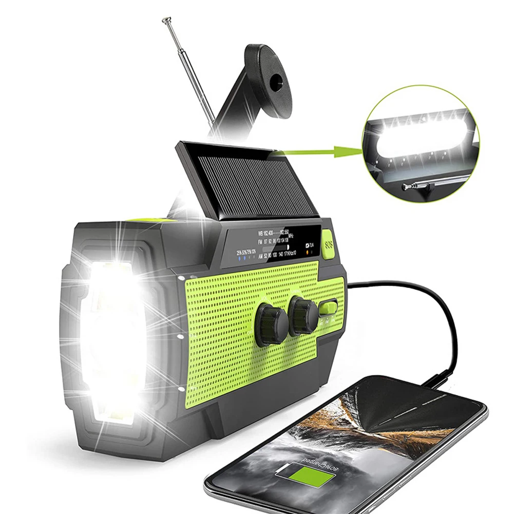 Multifunctional Solar Hand-Crank Manual Radio Outdoor Hiking Emergency Radio AM FM Radio LED Lighting SOS Alarm Phone Recharging
Multifunctional Solar Hand-Crank Manual Radio Outdoor Hiking Emergency Radio AM FM Radio LED Lighting SOS Alarm Phone Recharging