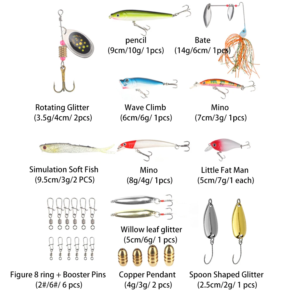 Lure Bait Set Hard Bait Lure Bait Set Soft Bait Set 215 Pieces 420g Double Boxed Fishing Tackle Bait High Quality
Lure Bait Set Hard Bait Lure Bait Set Soft Bait Set 215 Pieces 420g Double Boxed Fishing Tackle Bait High Quality