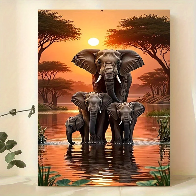 Семейный холст с изображением слона
Семейный холст с изображением слона