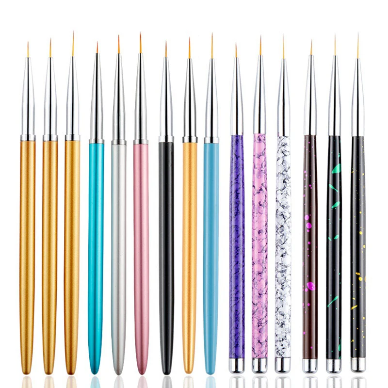 

3pcs Nail Art Liner Brushes Set Fine Miniature Art Brush UV Gel Painting for Short Strokes Details, Blending Elongated Lines Kit