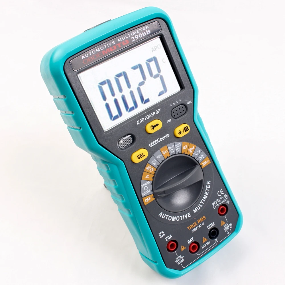 2900B Digital Automotive Car Multimeter 6000 Counts True RMS AC/DC Volt Amp Ohm Dwell Angle Rotational Speed Tester
2900B Digital Automotive Car Multimeter 6000 Counts True RMS AC/DC Volt Amp Ohm Dwell Angle Rotational Speed Tester