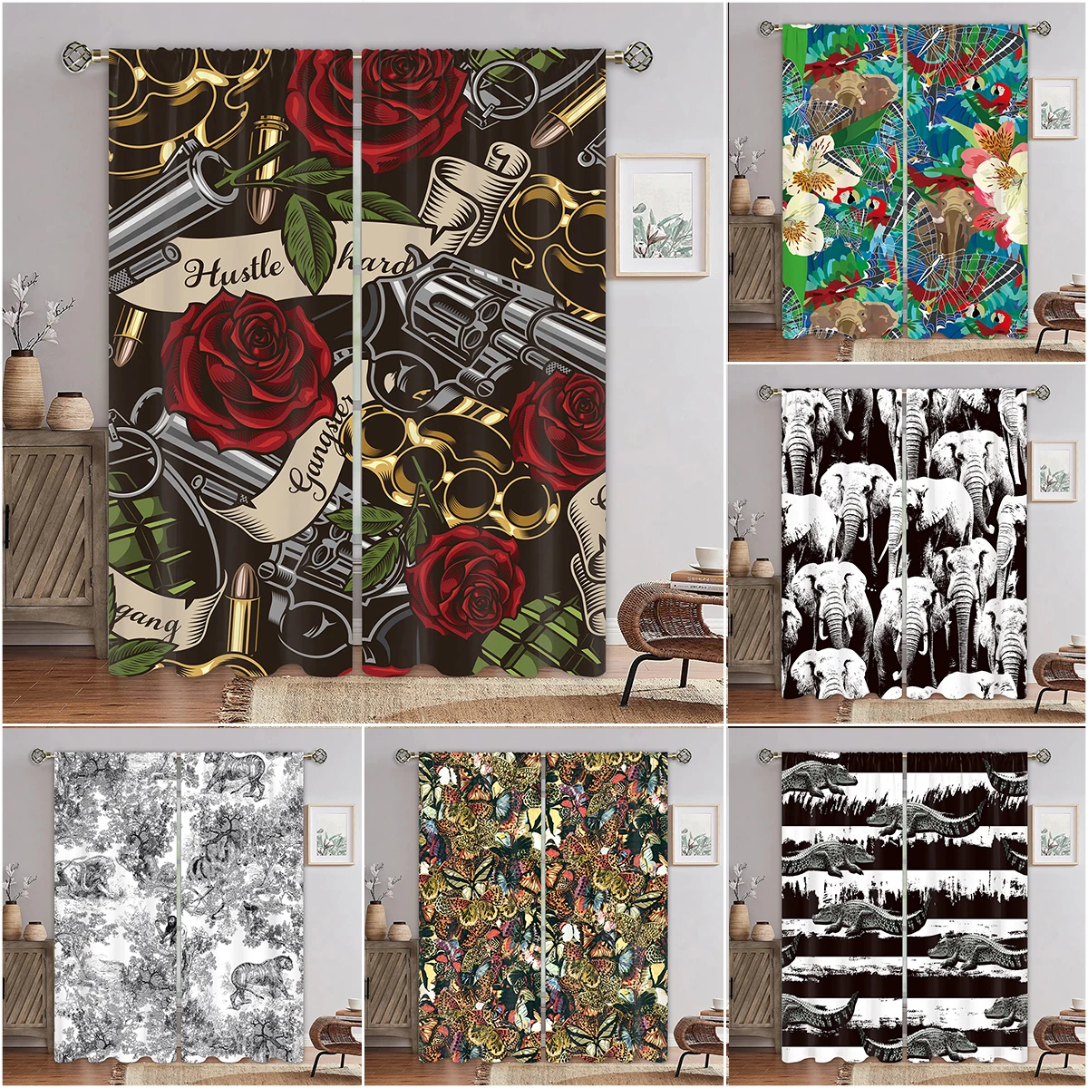 Retro Animal Flower Illustration Style 3D Digital Printing Bedroom Living Room Window Curtains 2 Panels
Retro Animal Flower Illustration Style 3D Digital Printing Bedroom Living Room Window Curtains 2 Panels