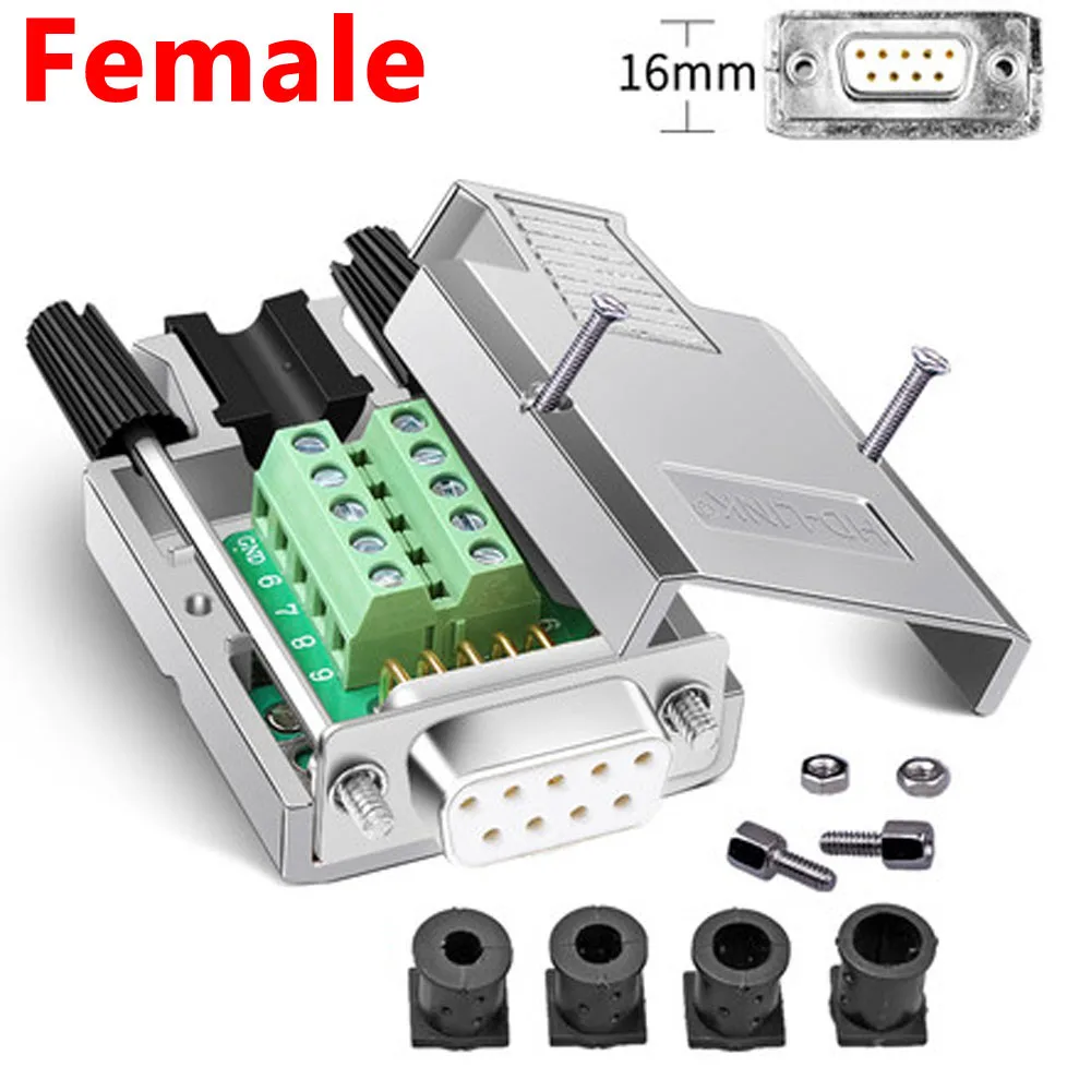 DB9 9P metal shell connector RS232 Male Female D-SUB 9PIN RS485 Breakout TerminalsSolderless COM Thickened PCB board Connectors
DB9 9P metal shell connector RS232 Male Female D-SUB 9PIN RS485 Breakout TerminalsSolderless COM Thickened PCB board Connectors