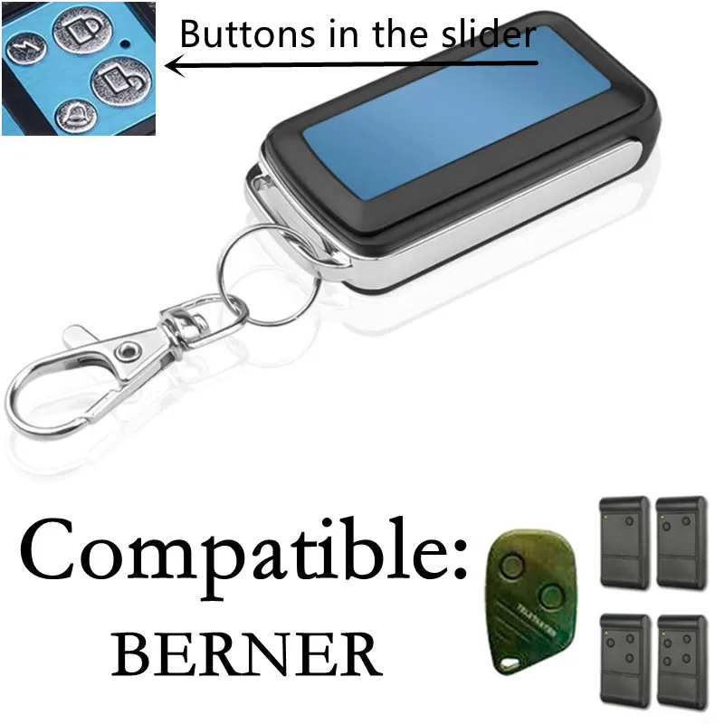 Newest BERNER Garage Door Key Chain Fixed Code 433MHz Remote Control Switch Handheld Transmitter SKX1MD SKX2MD SKX3MD SKX4MD
Newest BERNER Garage Door Key Chain Fixed Code 433MHz Remote Control Switch Handheld Transmitter SKX1MD SKX2MD SKX3MD SKX4MD