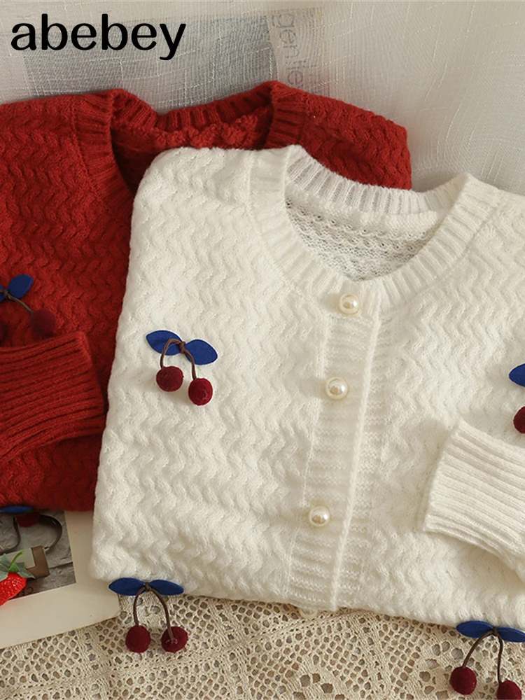 Embroidery Women Cardigan Appliques Cherry Sweet Girls Kardigan Solid Spring Autumn Female Cardigans Single Breasted
Embroidery Women Cardigan Appliques Cherry Sweet Girls Kardigan Solid Spring Autumn Female Cardigans Single Breasted