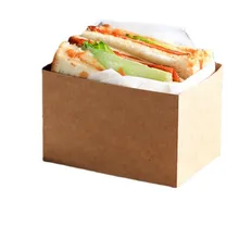 50Pcs Sandwich Take Out Container Disposable Anti-deformed Paper DIY Chocolates Food Breakfast Packaging Box Household Supplies