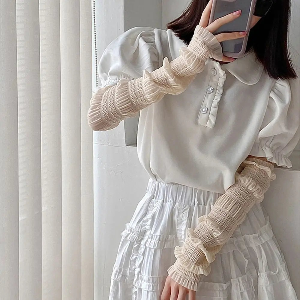 Lace Cooling Arm Sleeves Sweet Transparent Ice Silk Sun Sleeves Ruffle Thin Sun Protection Sleeves Outdoor
Lace Cooling Arm Sleeves Sweet Transparent Ice Silk Sun Sleeves Ruffle Thin Sun Protection Sleeves Outdoor