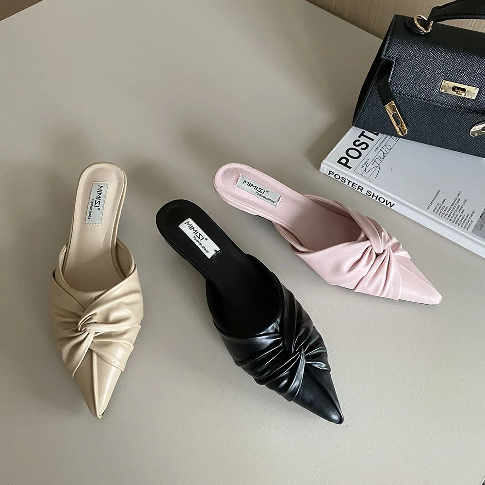 Pointed Toe Women Slippers Beige/Black/Pink Ladies Shallow Slip On Black Beige Pink Casual Thin Low Heels Slides Mules Shoes 39
Pointed Toe Women Slippers Beige/Black/Pink Ladies Shallow Slip On Black Beige Pink Casual Thin Low Heels Slides Mules Shoes 39