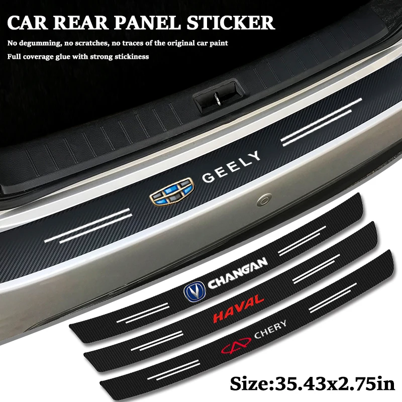 

Carbon Fiber Car Rear Bumper Trunk Guard Protected Stickers for Lada 2106 2105 2107 2110 2101 2115 Niva4x4 Xray logo Accessories