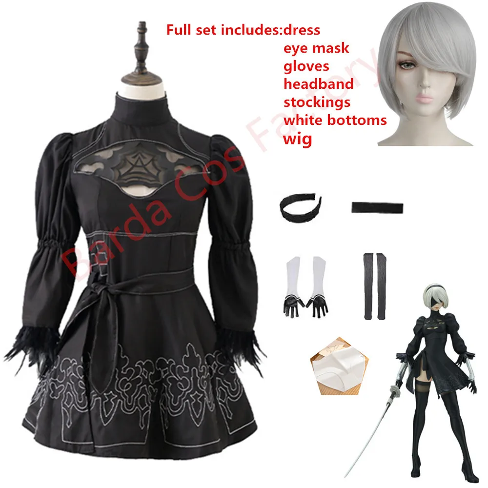 Game Cosplay NieR:Automata 2B Cosplay YoRHa No. 2 Type B Costume Set Short Wig Women Sexy Dress Halloween Costume NieR Automata
Game Cosplay NieR:Automata 2B Cosplay YoRHa No. 2 Type B Costume Set Short Wig Women Sexy Dress Halloween Costume NieR Automata