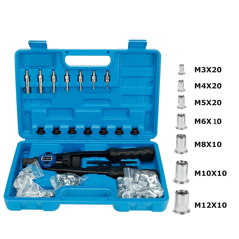 110pcs M3 M4 M5 M6 M8 M10 M12 Aluminum Rivet Nuts with Manual Hand Rivet Nut Gun Insert Threaded Drill Riveters for Rivnut Tool
110pcs M3 M4 M5 M6 M8 M10 M12 Aluminum Rivet Nuts with Manual Hand Rivet Nut Gun Insert Threaded Drill Riveters for Rivnut Tool