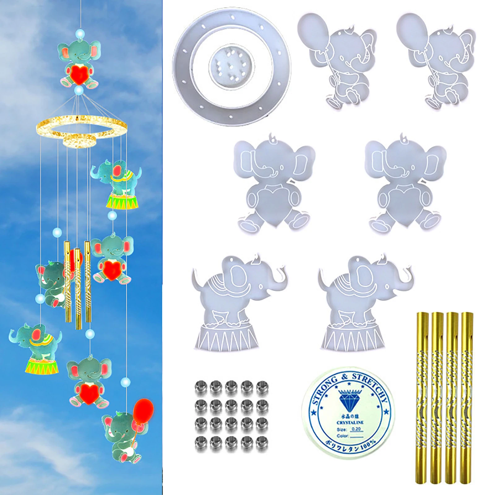 Butterfly Wind Bell Silicone Molds Jewelry Resin Casting Molds Wall Hanging Elephant Windchimes Making Tool for Home Decorations
Butterfly Wind Bell Silicone Molds Jewelry Resin Casting Molds Wall Hanging Elephant Windchimes Making Tool for Home Decorations