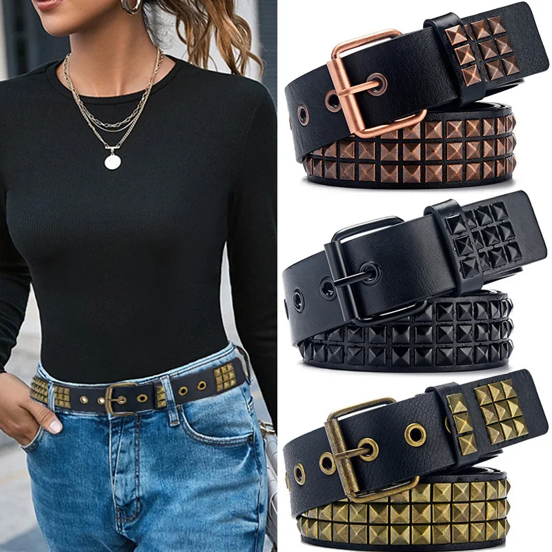 Luxury Hip Hop Square Bead Rivet Belt For Women Men Vintage Punk Studded Waistband Faux Leather Pin Buckle Jeans Wasit Belt
Luxury Hip Hop Square Bead Rivet Belt For Women Men Vintage Punk Studded Waistband Faux Leather Pin Buckle Jeans Wasit Belt