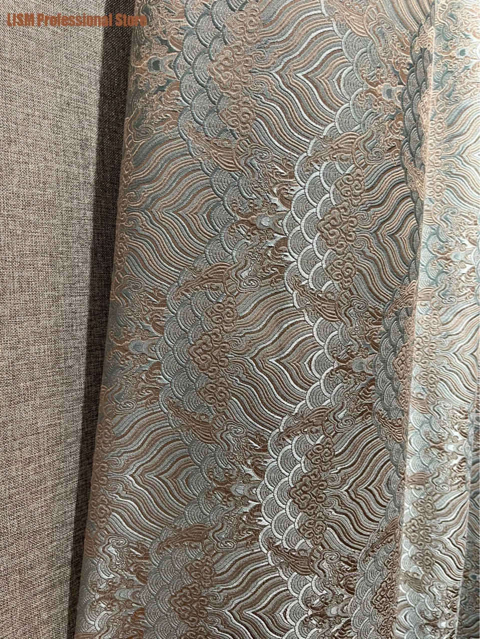 

New Chinese Curtains High-end Haiya Pattern Thickened Blackout Customized Products Curtains for Living Room and Bedroom