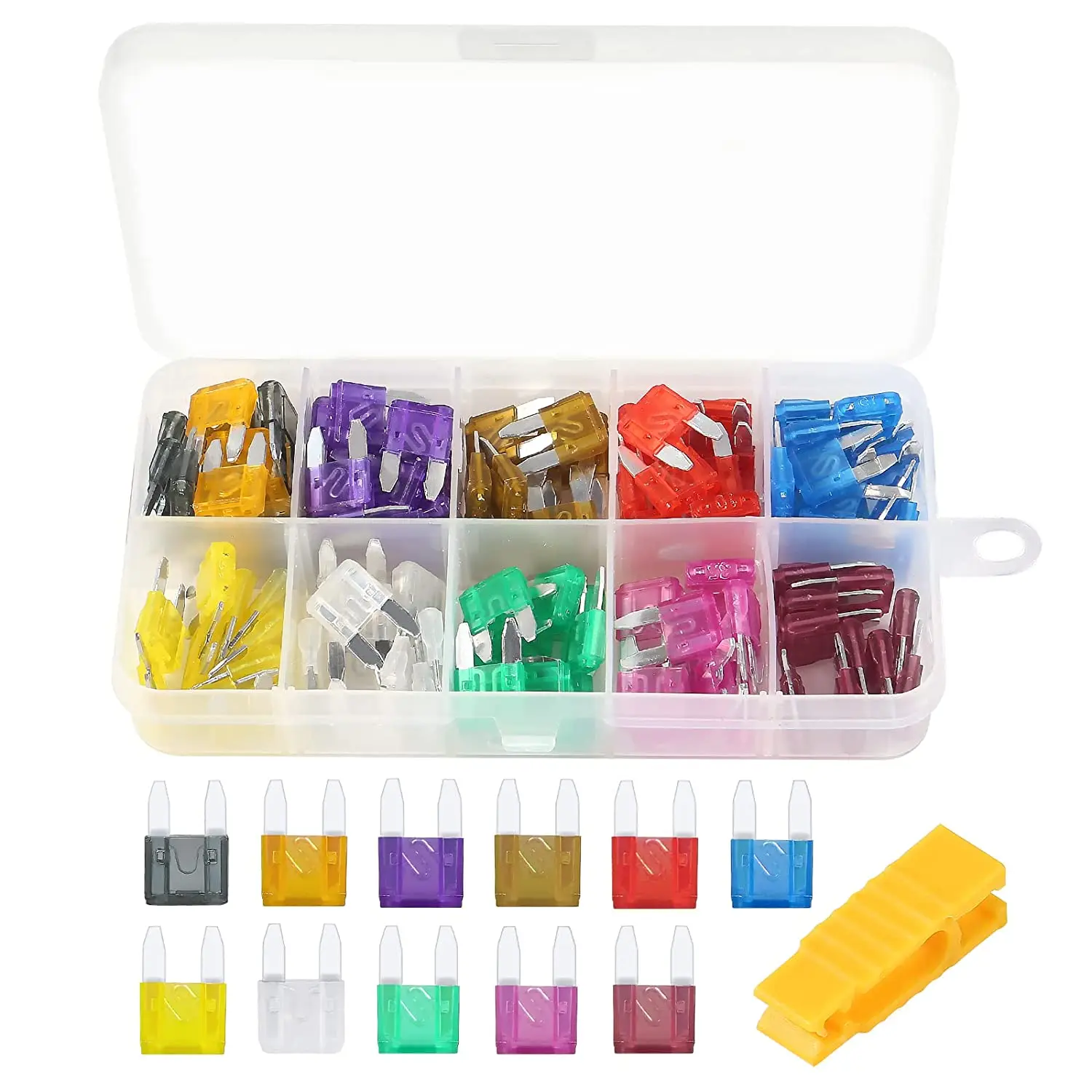 120pcs Mini Car Fuses Assortment Kit Blade Type Automotive Fuses 2A/3A/5A/7.5A/10A/15A/ 20A/25A/30A/35A Replacement Fuses 
120pcs Mini Car Fuses Assortment Kit Blade Type Automotive Fuses 2A/3A/5A/7.5A/10A/15A/ 20A/25A/30A/35A Replacement Fuses