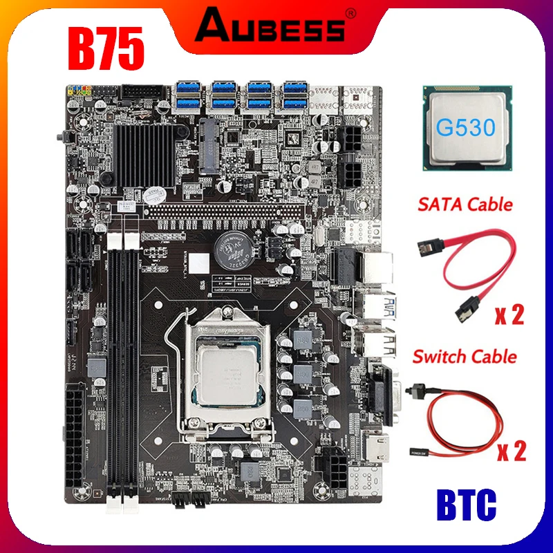 B75 BTC Mining Motherboard+G530 CPU+SATA Cable+Switch Cable LGA1155 8/12*PCIE To USB Support 2*DDR3 B75 USB BTC Motherboard
B75 BTC Mining Motherboard+G530 CPU+SATA Cable+Switch Cable LGA1155 8/12*PCIE To USB Support 2*DDR3 B75 USB BTC Motherboard