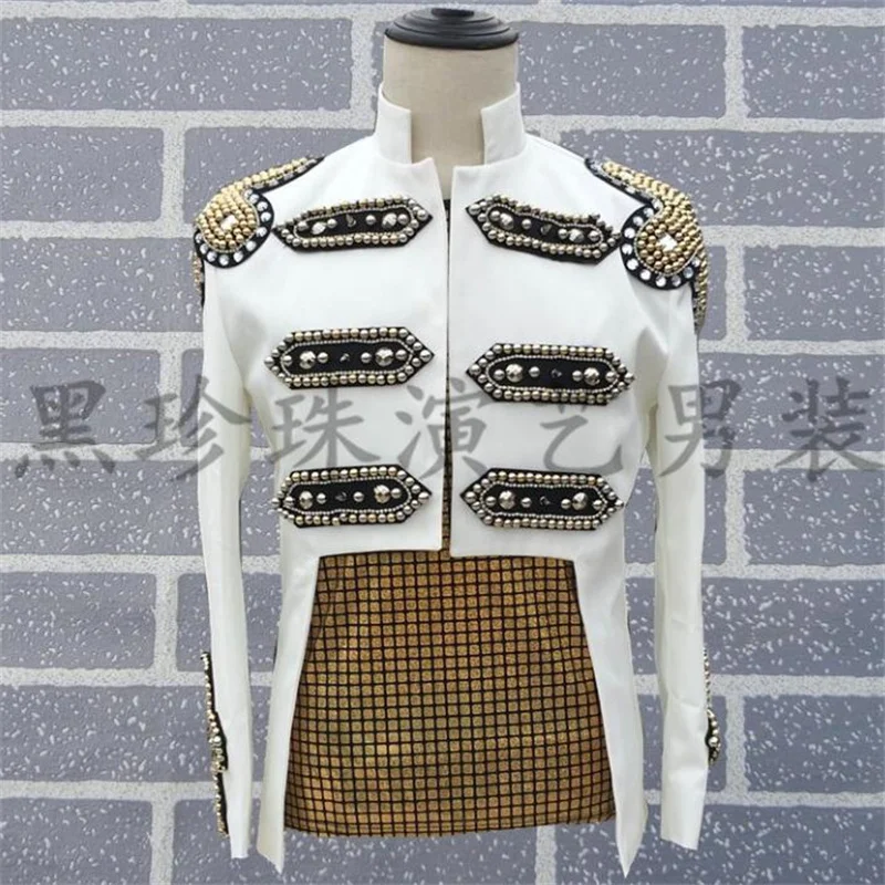 men rivets suits designs homme terno stage singers men sequin blazer dance clothes jacket star style dress punk stand collar
men rivets suits designs homme terno stage singers men sequin blazer dance clothes jacket star style dress punk stand collar