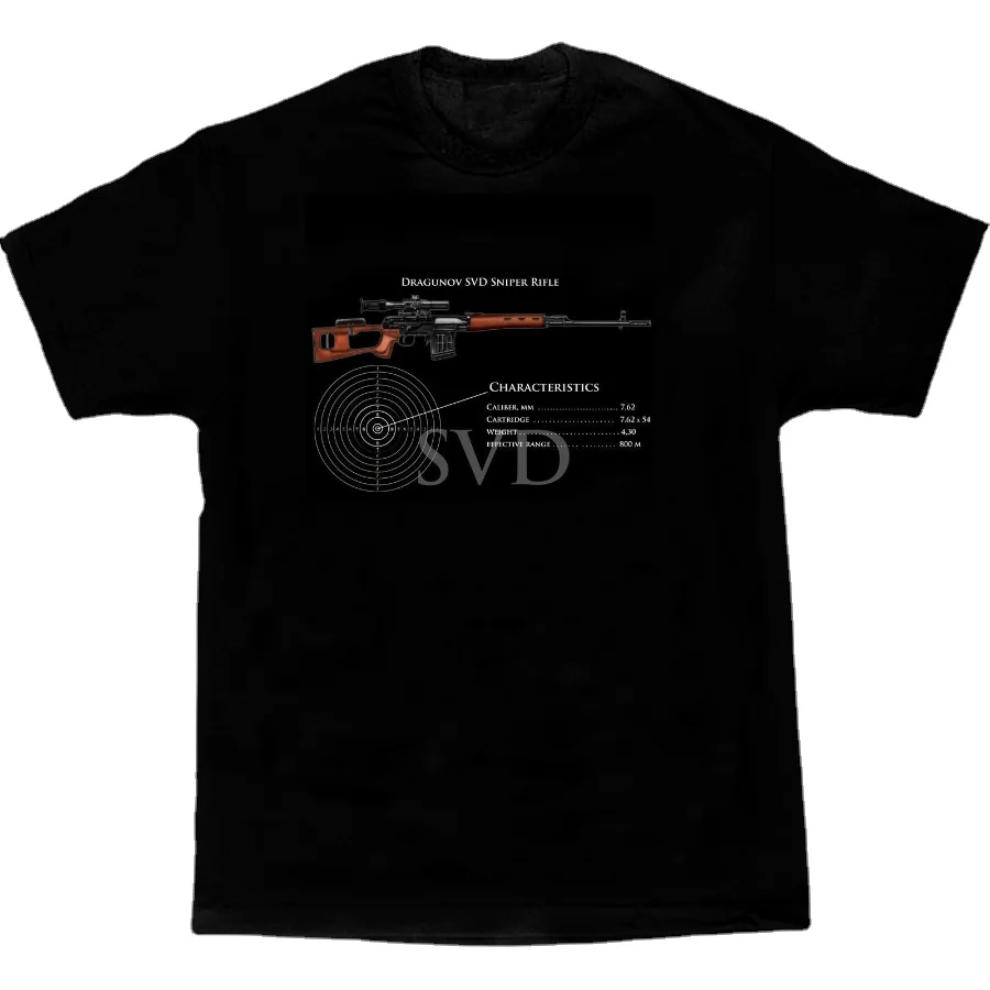 

Russian Soviet SVD Dragunov Sniper Rifle T-Shirt. Summer Cotton Short Sleeve O-Neck Mens T Shirt New S-3XL