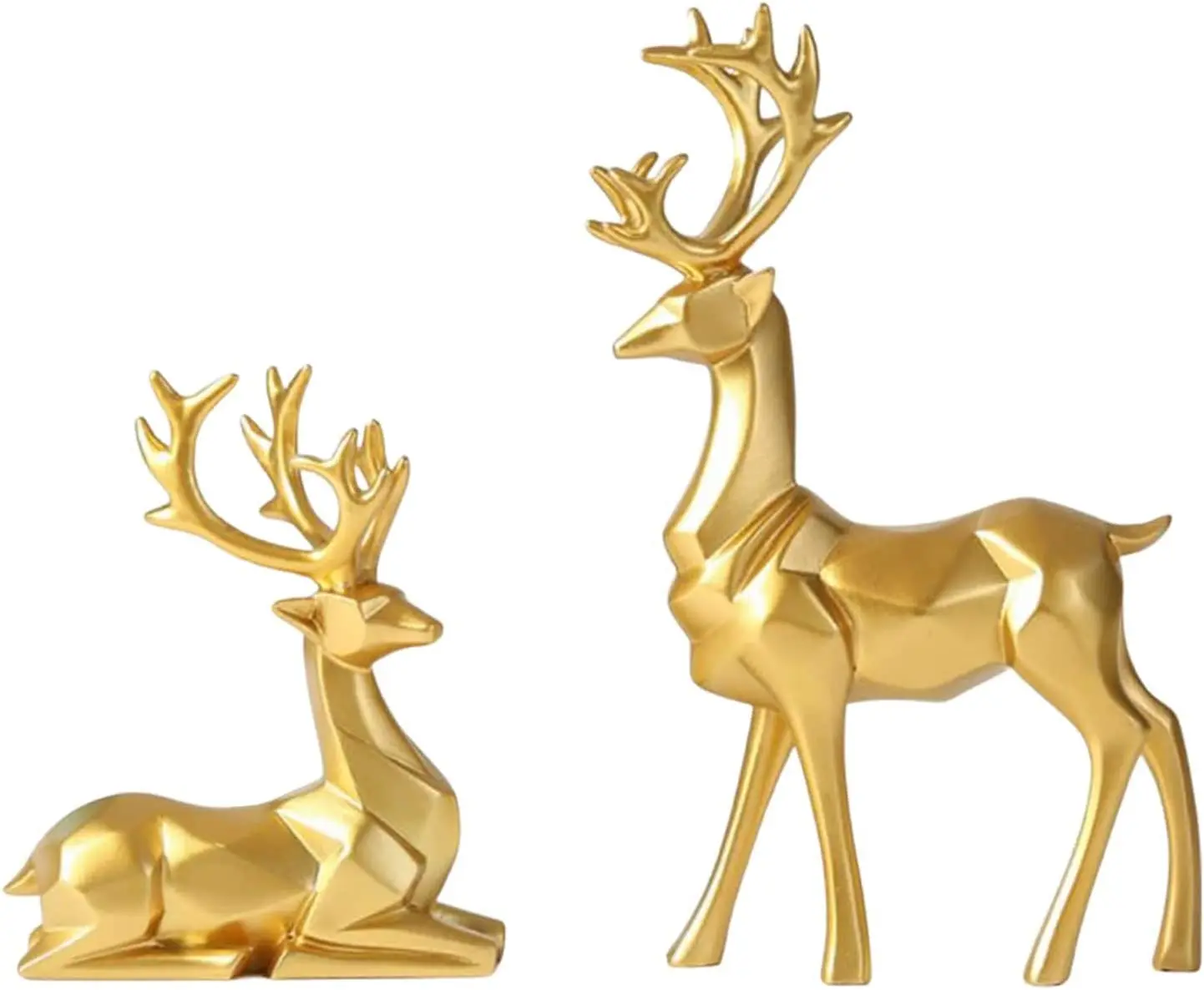 

Nordic Resin Geometric Elk Sculpture Sitting Standing Deer Statues Christmas Reindeer Home Decor for Living Room Art Ornament